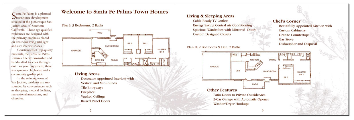 Santa Fe Palms Brochure Spread